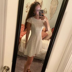 White Francesca’s Lace Eyelet Dress